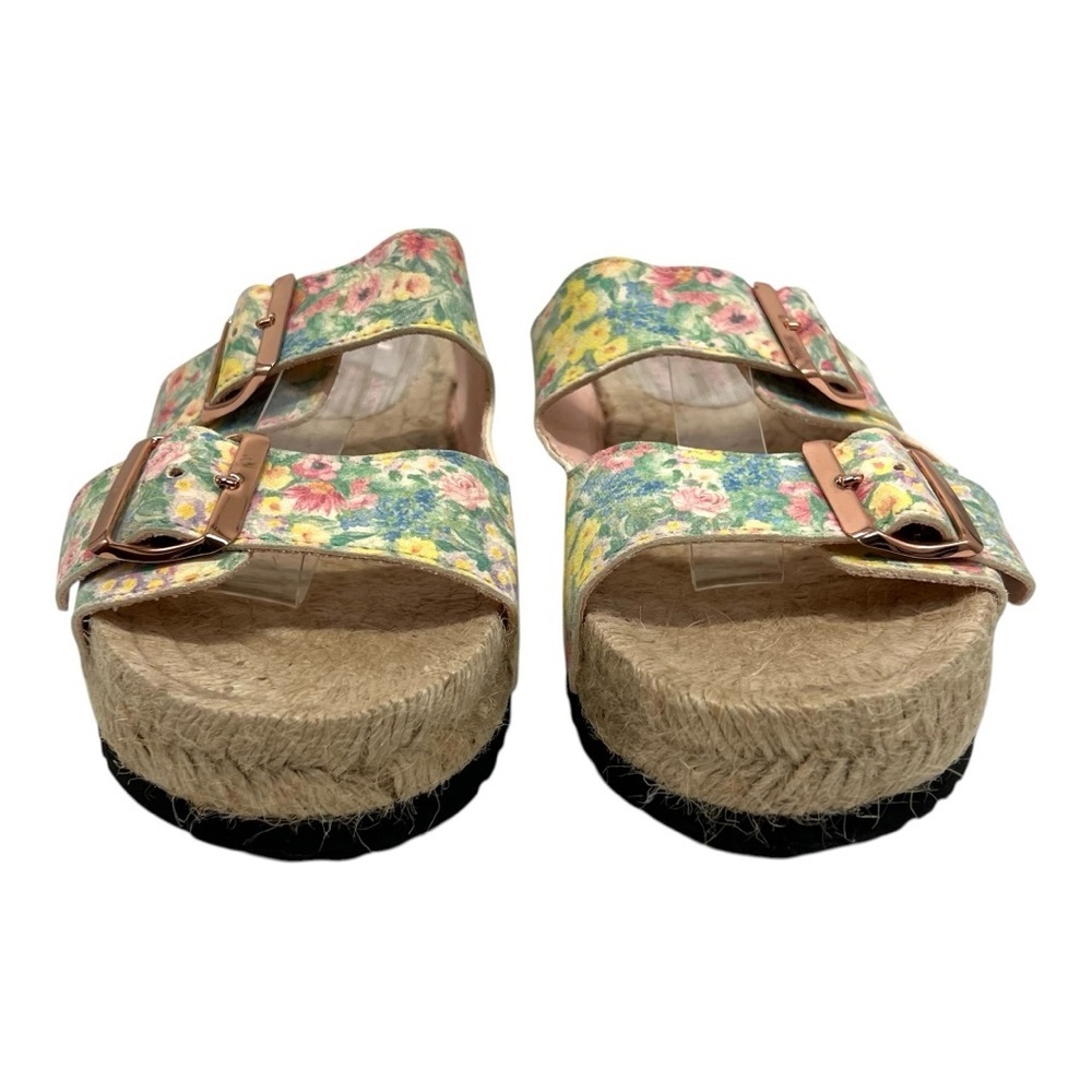 LoveShackFancy x Manebi Nordic Floral Leather Espadrille Slide Sandals Womens 39 - Picture 3 of 15